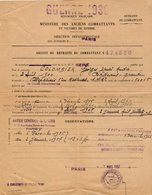 VP14.313 - MILITARIA - PARIS 1957 - Guerre 39 / 54 - Brevet De Retraite Du Combattant - Mr COLOMBIER à VILLEPARISIS - Documenti