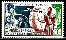 WALLIS ET FUTUNA Aer11* 10f Bleu, Brun-lilas Et Bleu-vert 75ème Anniversaire De L'Union Postale Universelle - Unused Stamps