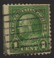 1927, US Stamp, 1c , Used, Benjamin Franklin, Sc 632 - Gebraucht