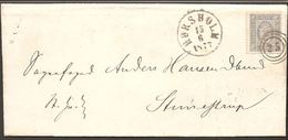 1875. Official. 4 Øre Light Blue. Perf 14x13½ 25 + HØRSHOLM 15 6 1877. (Michel D5YaA) - JF120099 - Dienstmarken