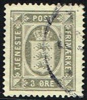 1918. Official. 3 Øre Gray. Perf. 14x14½, (Michel D12) - JF158721 - Dienstmarken