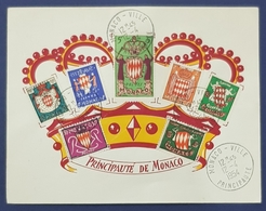 1954 FDC, Principauté De Monaco, Coat Of Arms - Lettres & Documents