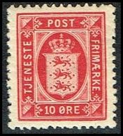 1911. Officialt. 10 Øre Red. Perf. 12 3/4, Wm. New Crown. (Michel D10A) - JF309683 - Dienstzegels