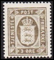 1918. Official. 3 Øre Gray. Perf. 14x14½, (Michel D12) - JF317046 - Servizio