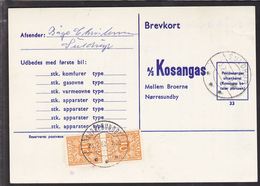 1962. Postage Due. Porto. 10 Øre Orange X 2 NØRRE SUNDBY 26.7.62. On Card From SULDRU... (Michel P28) - JF111146 - Port Dû (Taxe)