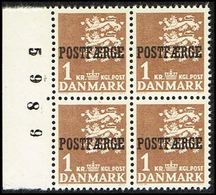 1950. Postfærge. 1 KR. 4-Block. (Michel PF 34 I) - JF317056 - Paketmarken