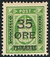 1912. Surcharge. 35 Øre On 32 Øre Green Official Stamp (Michel 62) - JF168301 - Nuevos