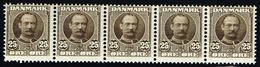 1907. King Frederik VIII. 25 Øre Grey-brown 5-STRIP. (Michel 56) - JF158592 - Ungebraucht