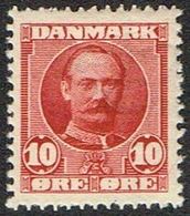 1907. King Frederik VIII. 10 Øre Red. Very Scarce Stamp. Lineperforation 12½. DAKA 87... (Michel 54) - JF161604 - Ungebraucht