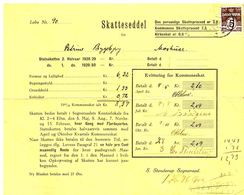 1921. Wellenlinien. 5 Øre Braun. Skatteseddel. S. Stenderup Sogneraad. (Michel 118) - JF177122 - Brieven En Documenten