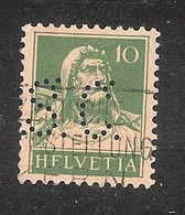 Perfin/perforé/lochung Switzerland No YT161 1921-1942 William Tell S.C.  Schweizer & Co - Perfins