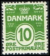1921. Numeral. 10 Øre Green (Michel 120) - JF309744 - Unused Stamps