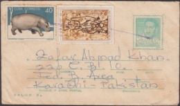 1966-EP-11 CUBA 1966 3c ECHEVARRIA POSTAL STATIONERY TO PAKISTAN + STAMPS. 1970. - Covers & Documents