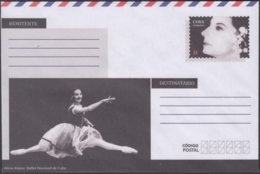 2018-EP-38 CUBA 2018 UNUSED NACIONAL POSTAL STATIONERY. ALICIA ALONSO, BALLET. - Storia Postale