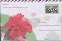 2018-EP-48 CUBA 2018 UNUSED INTERNACIONAL POSTAL STATIONERY. MARPACIFICO FLOWER, MARIPOSA, BUTTERFLIES. - Covers & Documents