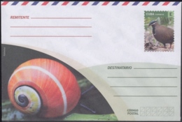 2018-EP-49 CUBA 2018 UNUSED INTERNACIONAL POSTAL STATIONERY. POLIMITA SNAIL,  BIRD. - Covers & Documents