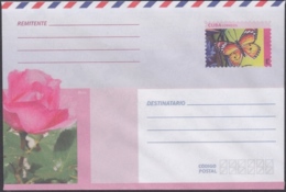 2018-EP-63 CUBA 2018 UNUSED INTERNACIONAL POSTAL STATIONERY. ROSA FLOWERS  ROSA, BUTTERFLIES, MARIPOSAS - Lettres & Documents