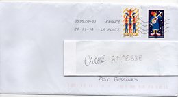 2018--lettre  Avec 2 Tps Adhésifs " Cirque  " -  Cachet  Toshiba - 1961-....