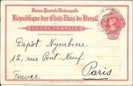 Entier Postal Repiquage Privé "American Bank Note..." De Rio De Janeiro Pour Paris 05/05/1916 - Entiers Postaux