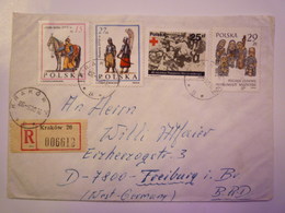 2019 (22)  LETTRE REC Au Départ De  KRAKOW  à Destination De  FREIBURG   1986   - Storia Postale