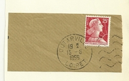 LOIRET - Dépt N° 45 = OUTARVILLE 1959 = FLAMME à DROITE / FD = DAGUIN  Muette '5 Lignes Ondulées' - Mechanical Postmarks (Other)