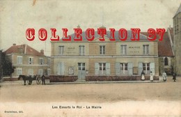 78 ☺♦♦ LES ESSARTS Le ROI - LA MAIRIE Et L'ECOLE < CARTE COULEUR VOYAGEE 190? Edition BROUTECHOUX - Les Essarts Le Roi