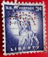 Documentaly Internal Stamp United States Of America USA-Perforés Perforé Perforés Perfin Perfins Perforated Perforation - Perfins