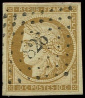 EMISSION DE 1849 - 1    10c. Bistre-jaune, Obl. PC 826, Belles Marges, TTB - 1849-1850 Ceres