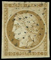 EMISSION DE 1849 - 1    10c. Bistre-jaune, Oblitéré ETOILE, Frappe Légère, TB. C - 1849-1850 Ceres