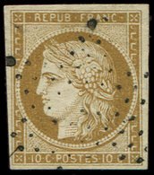 EMISSION DE 1849 - 1    10c. Bistre-jaune, Obl. ETOILE Légère, TTB. Br - 1849-1850 Ceres