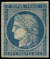 * EMISSION DE 1849 - 4    25c. Bleu, Restauré, Aspect TB - 1849-1850 Ceres