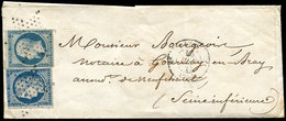 Let EMISSION DE 1849 - 4 + 10, 25c. Cérès Et 25c. Présidence, Les 2 Touchés, Obl. ETOILE S. LAC, Càd PARIS 16/6/53, Très - 1849-1850 Ceres