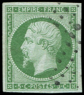 EMPIRE NON DENTELE - 12    5c. Vert, Obl., Effigie Dégagée, TTB - 1853-1860 Napoleone III