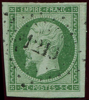 EMPIRE NON DENTELE - 12    5c. Vert, Belles Marges, Filet De Voisin à Droite, Obl. PC 1219, TTB - 1853-1860 Napoleone III