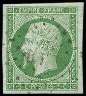 EMPIRE NON DENTELE - 12    5c. Vert, Oblitéré Ambulant BP, Frappe Légère, TTB - 1853-1860 Napoléon III