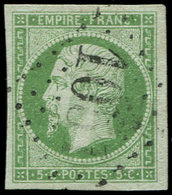 EMPIRE NON DENTELE - 12    5c. Vert, Obl. GC, Belles Marges, TTB - 1853-1860 Napoléon III