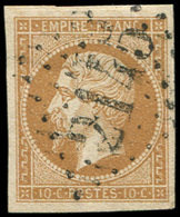 EMPIRE NON DENTELE - 13Ac 10c. Bistre-brun, Obl. GC 2145, Frappe Superbe - 1853-1860 Napoleone III