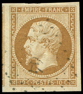 EMPIRE NON DENTELE - 13B  10c. Brun Clair, Obl. PC Léger 44, Voisin à Gauche, TTB/Superbe - 1853-1860 Napoleone III