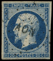 EMPIRE NON DENTELE - 14A  20c. Bleu Obl. AON, TB. C - 1853-1860 Napoléon III