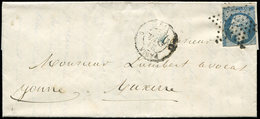 Let EMPIRE NON DENTELE - 14A  20c. Bleu, T I, Timbre Largement Coupé S. 3 Côtés Obl. Etoile S. LAC De Paris 21/2/55, N'a - 1853-1860 Napoléon III.
