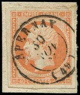 EMPIRE NON DENTELE - 16   40c. Orange, Obl. Càd T15 EPERNAY 30/11/( ) Sur Petit Fragt, TB - 1853-1860 Napoléon III.