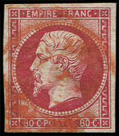 EMPIRE NON DENTELE - 17B  80c. Rose Obl. Càd ROUGE Des Imprimés, TB - 1853-1860 Napoléon III