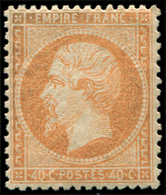 * EMPIRE DENTELE - 23   40c. Orange, Petit Pelurage, Aspect TB - 1862 Napoléon III