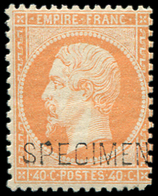* EMPIRE DENTELE - S23d  40c. Orange, Surcharge SPECIMEN, TB. C - 1862 Napoléon III