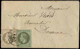 Let EMPIRE LAURE - 25 Et 27B, 1c. Et 4c. Obl. Càd DOMENE S. Env. Locale, TB - 1863-1870 Napoleon III With Laurels