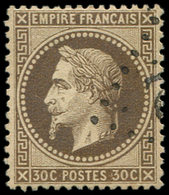 EMPIRE LAURE - 30   30c. Brun, Nuance Foncée, Obl. GC, Effigie Dégagée, Bon Centrage, Superbe - 1863-1870 Napoléon III. Laure