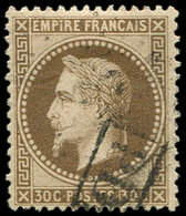 EMPIRE LAURE - 30   30c. Brun, Obl. GC Léger Et Cachet PD, TB - 1863-1870 Napoléon III Con Laureles