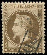 EMPIRE LAURE - 30   30c. Brun, Obl. GC Léger Et Cachet PD, TB - 1863-1870 Napoleone III Con Gli Allori