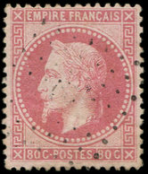 EMPIRE LAURE - 32a  80c. Rose Clair, Obl. Los., Frappe Très Légère, TTB, N° Maury - 1863-1870 Napoleone III Con Gli Allori