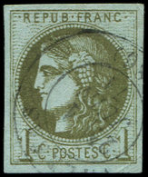EMISSION DE BORDEAUX - 39C   1c. Olive, R III, Obl. Càd T17 1/7/71, TB. C - 1870 Ausgabe Bordeaux